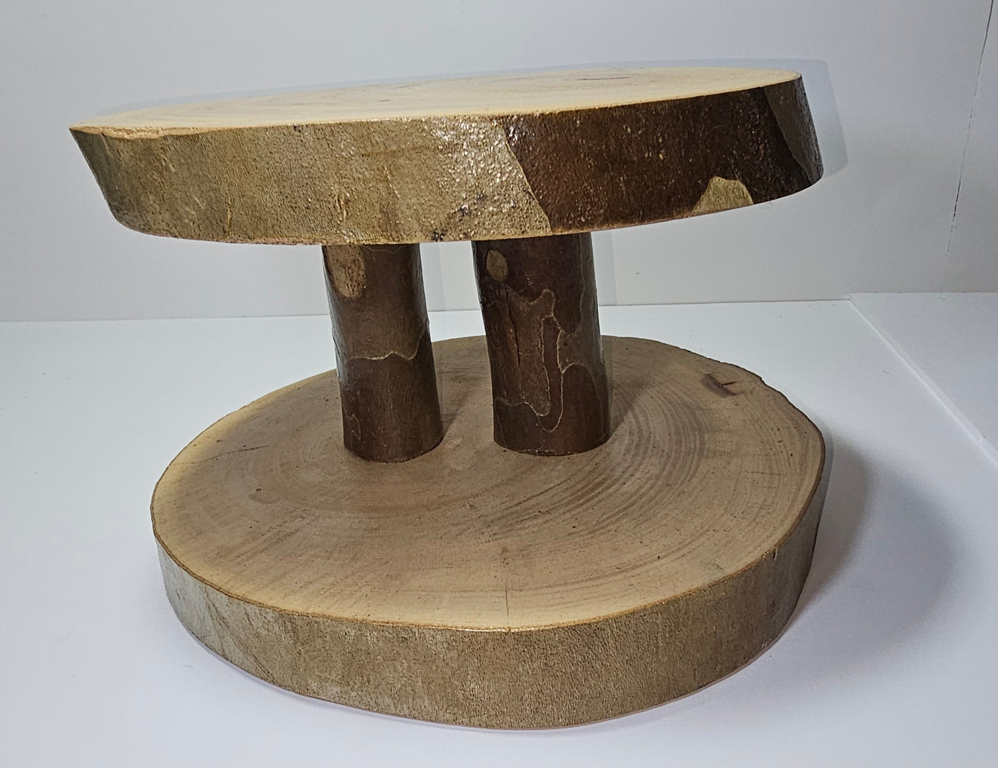 Two Tiered Sycamore Dessert & Appetizer Stand