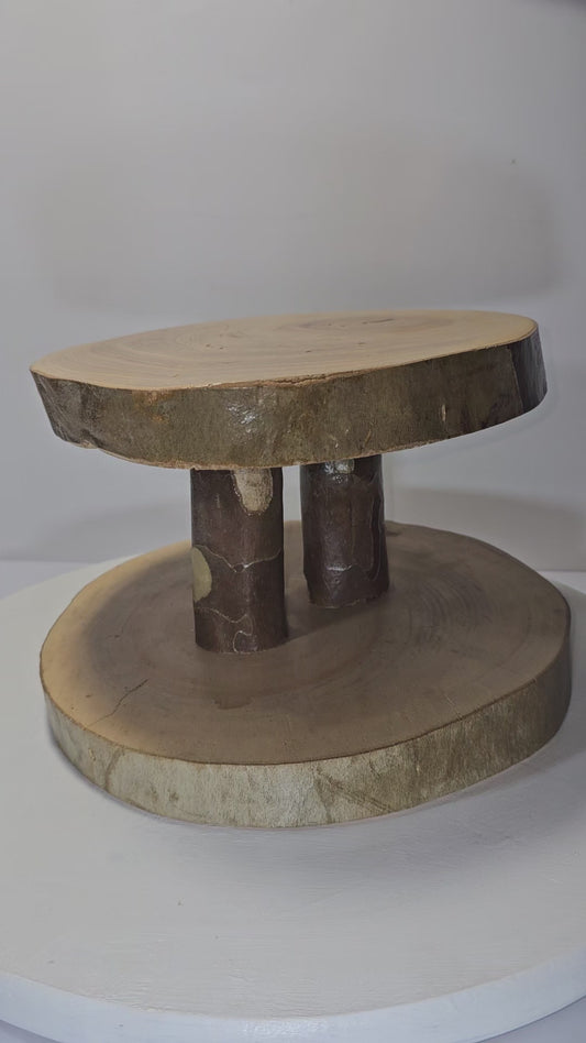 Two Tiered Sycamore Dessert & Appetizer Stand