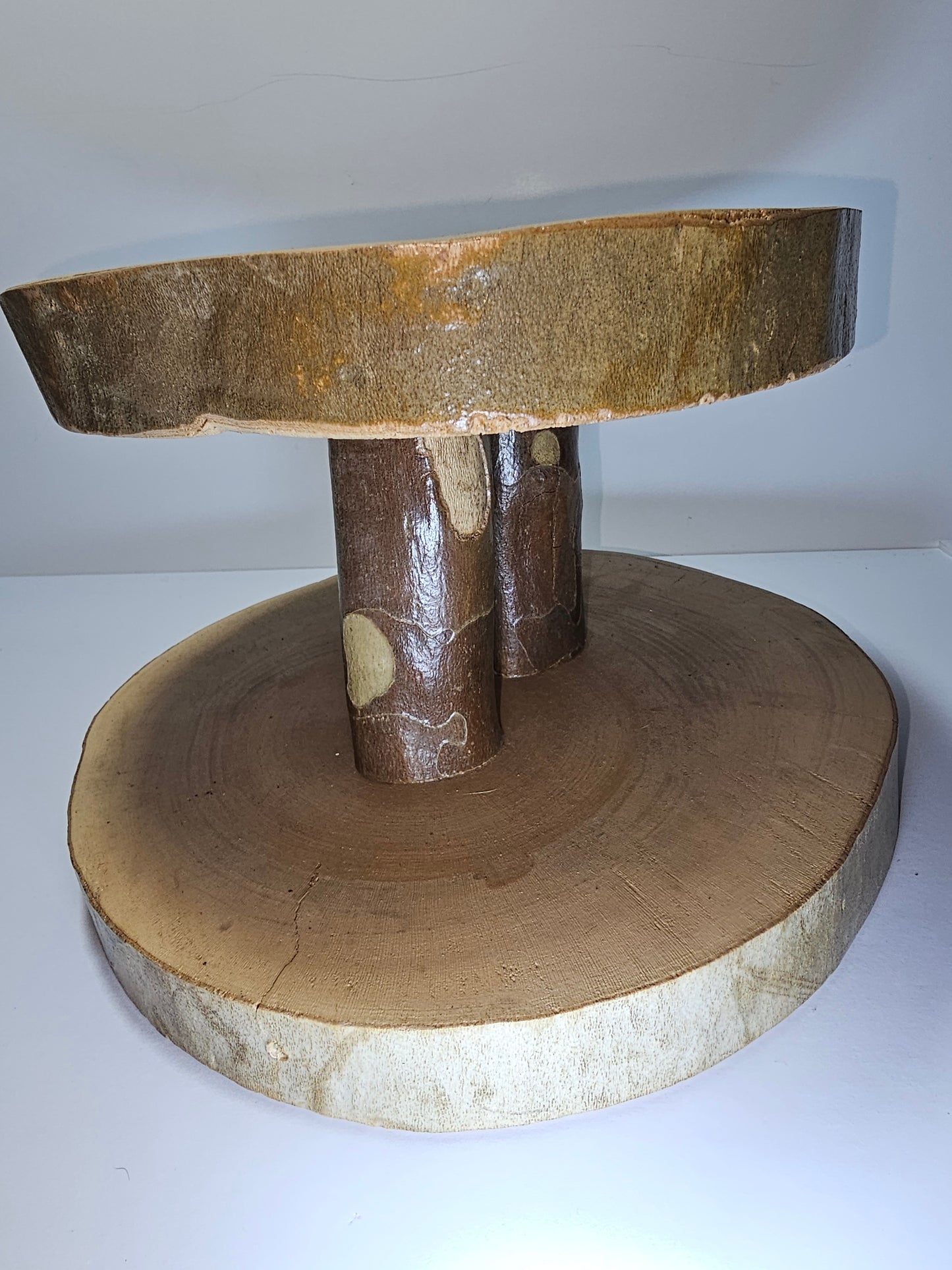 Two Tiered Sycamore Dessert & Appetizer Stand