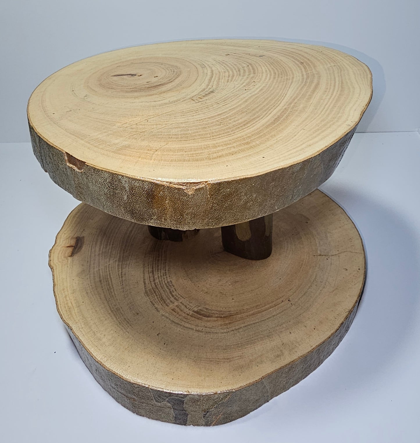 Two Tiered Sycamore Dessert & Appetizer Stand