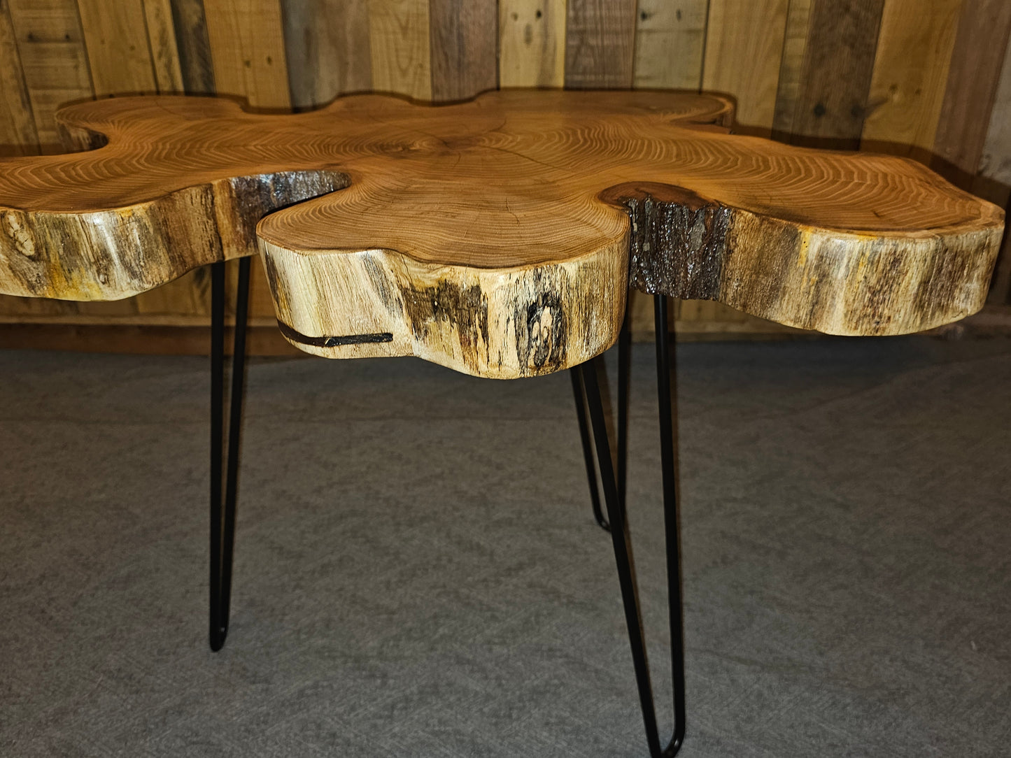 Live-Edge, End-Grain Unique Black Locust End/Side Table