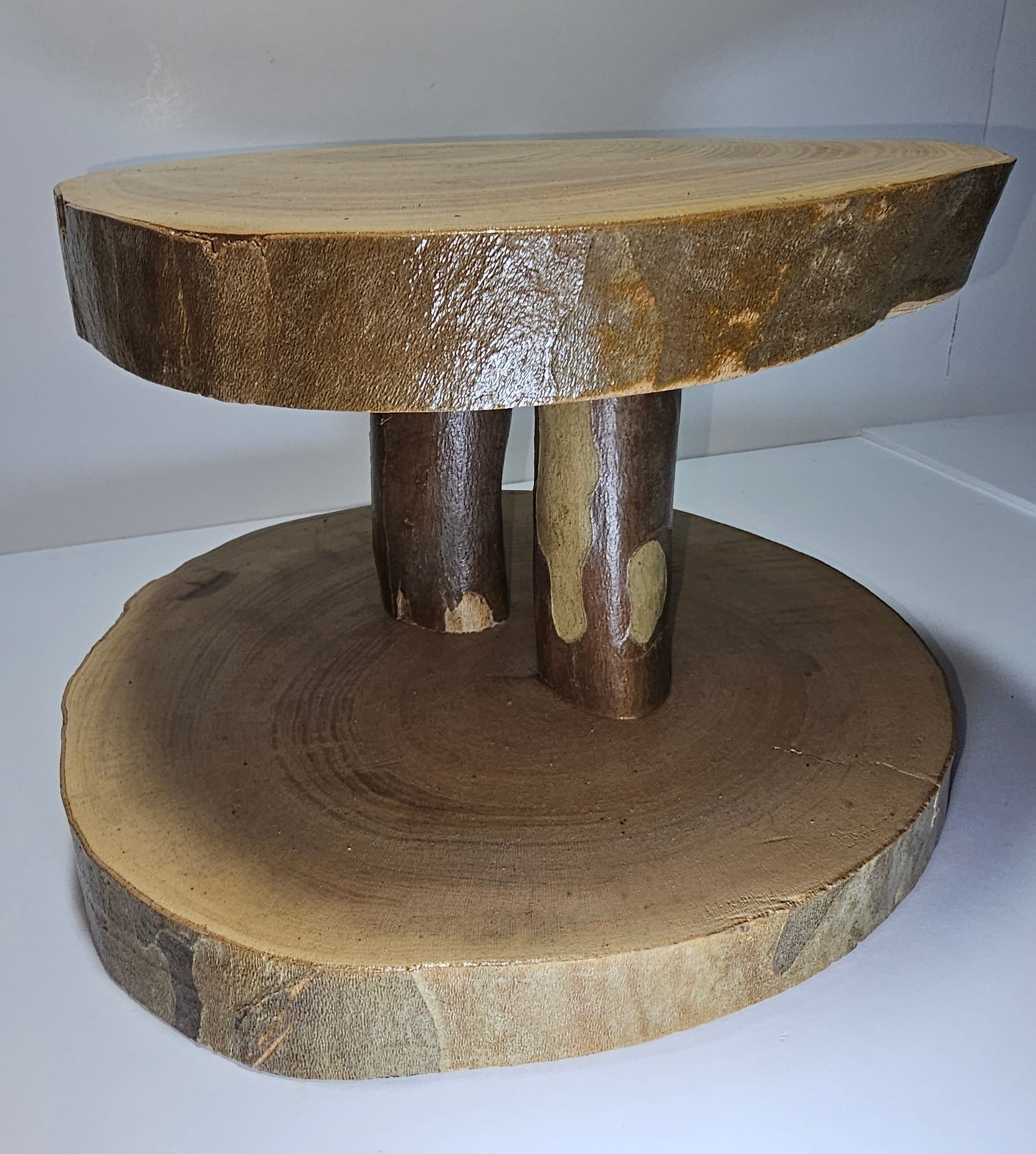 Two Tiered Sycamore Dessert & Appetizer Stand