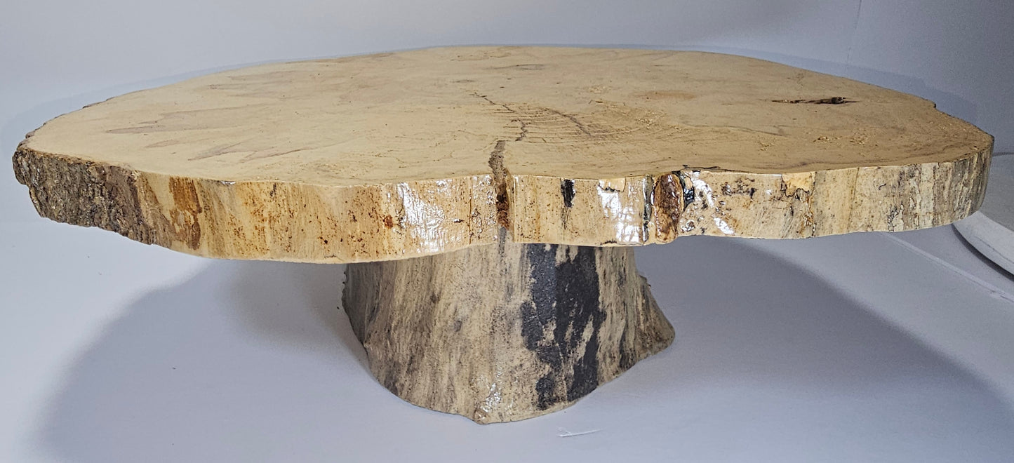 Two Tiered Live Edge Cupcake Stand (Box Elder)
