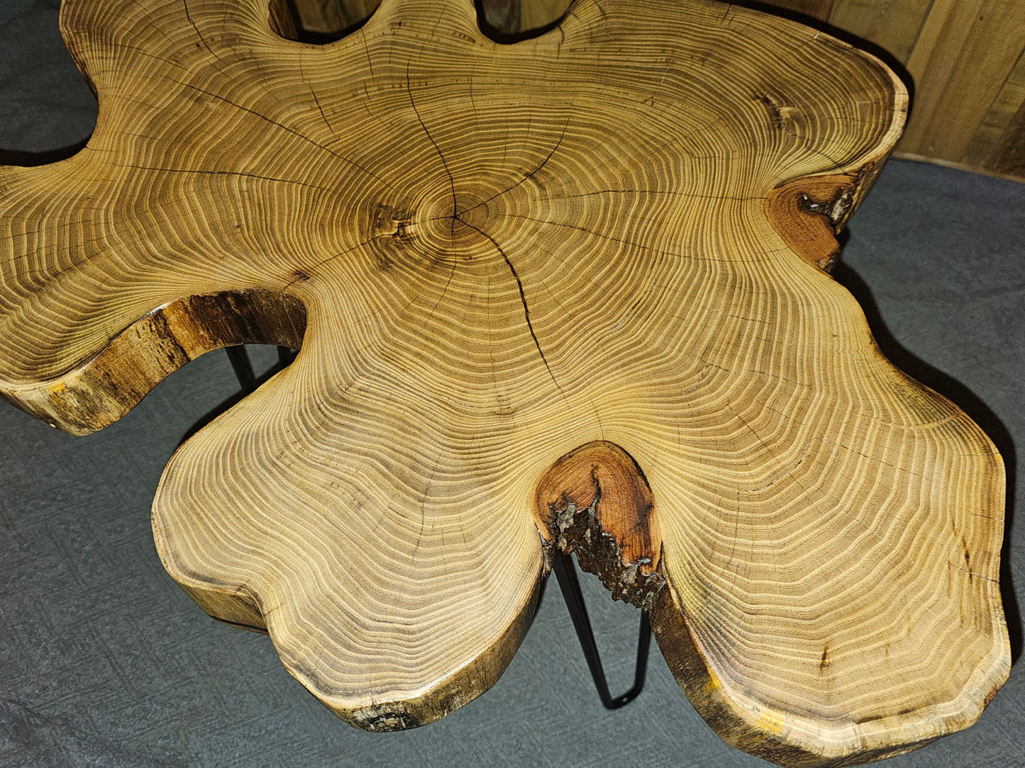 Live-Edge, End-Grain Unique Black Locust End/Side Table