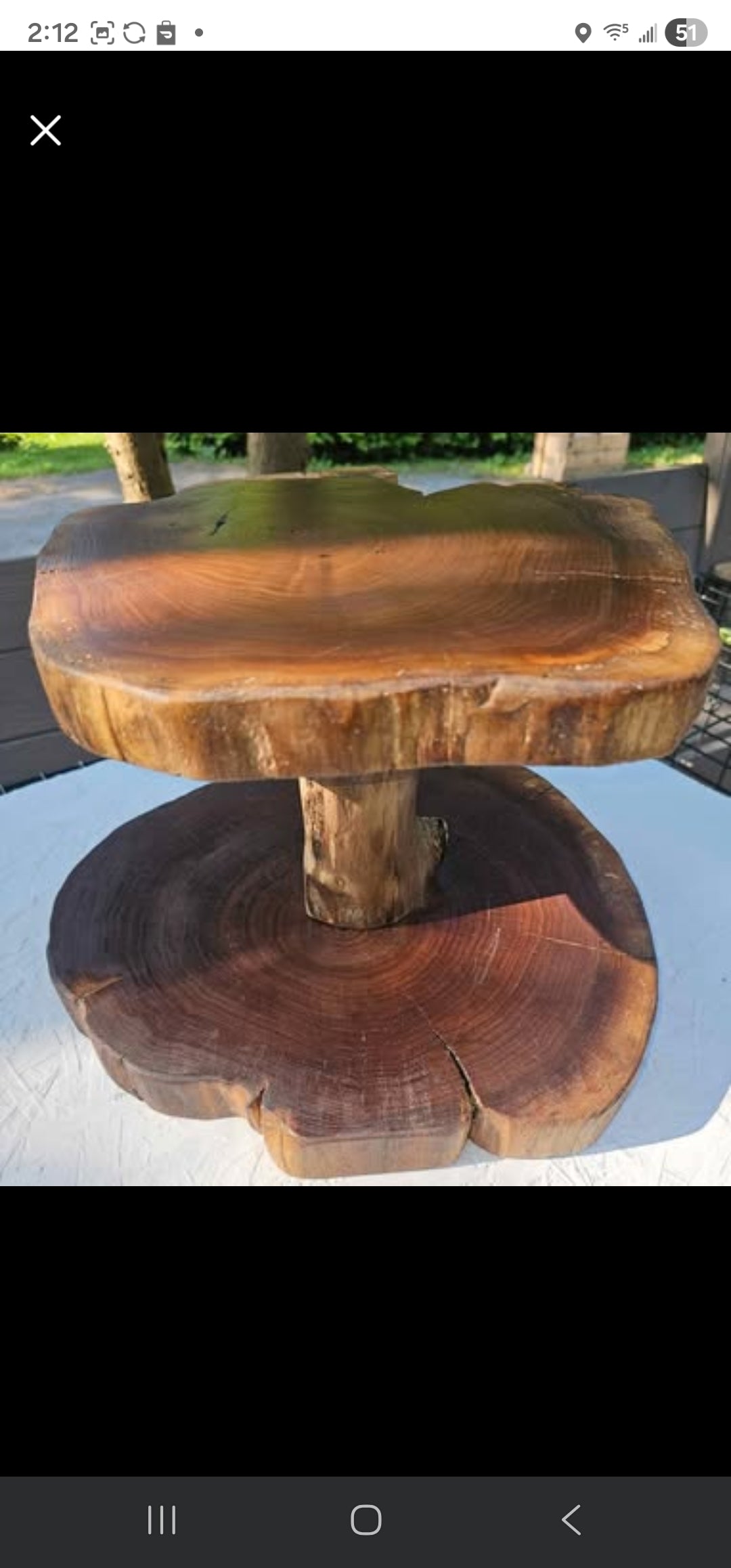 Rustic Live-Edge Black Walnut Two-Tiered Cupcake Stand