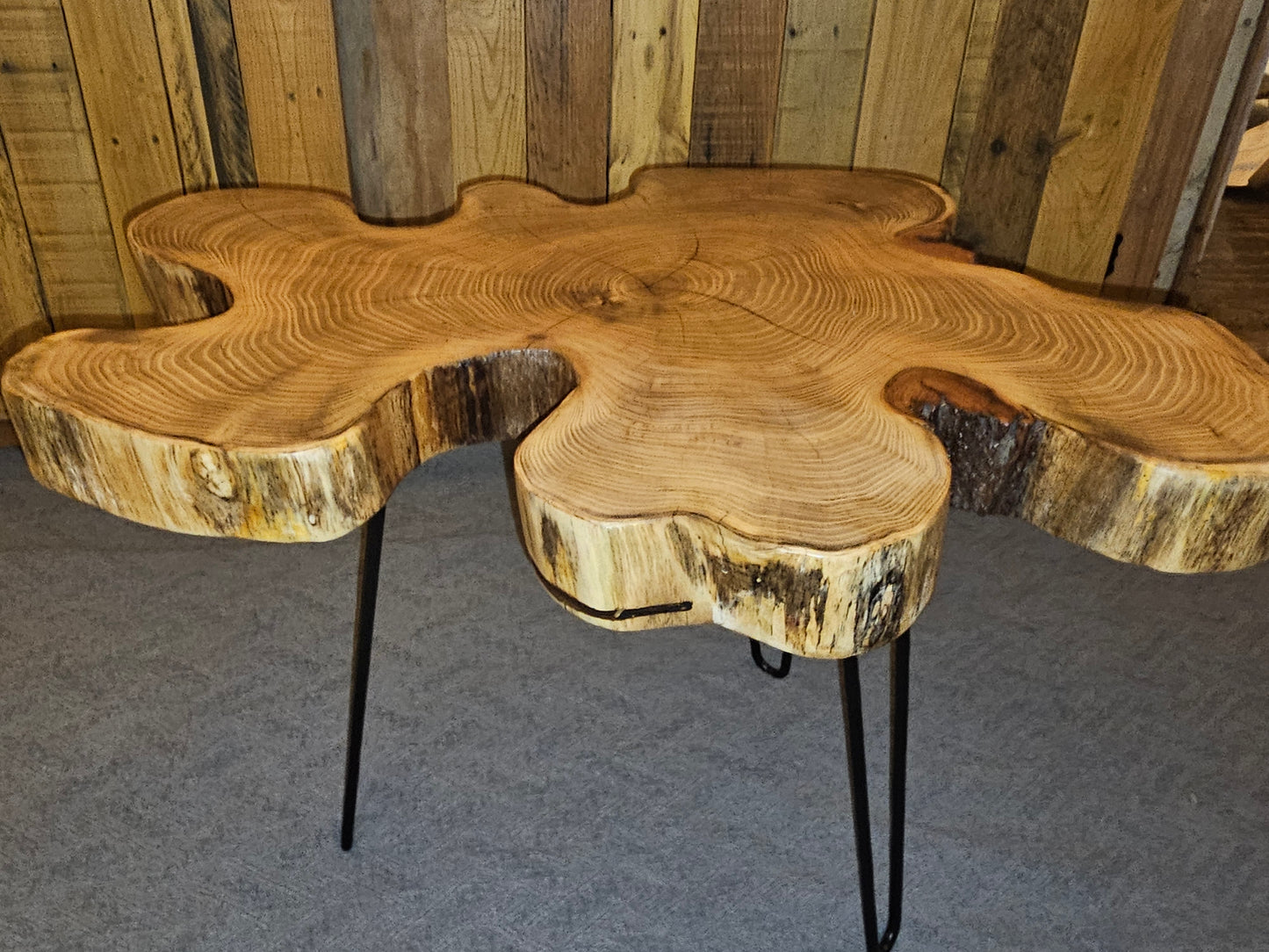 Live-Edge, End-Grain Unique Black Locust End/Side Table
