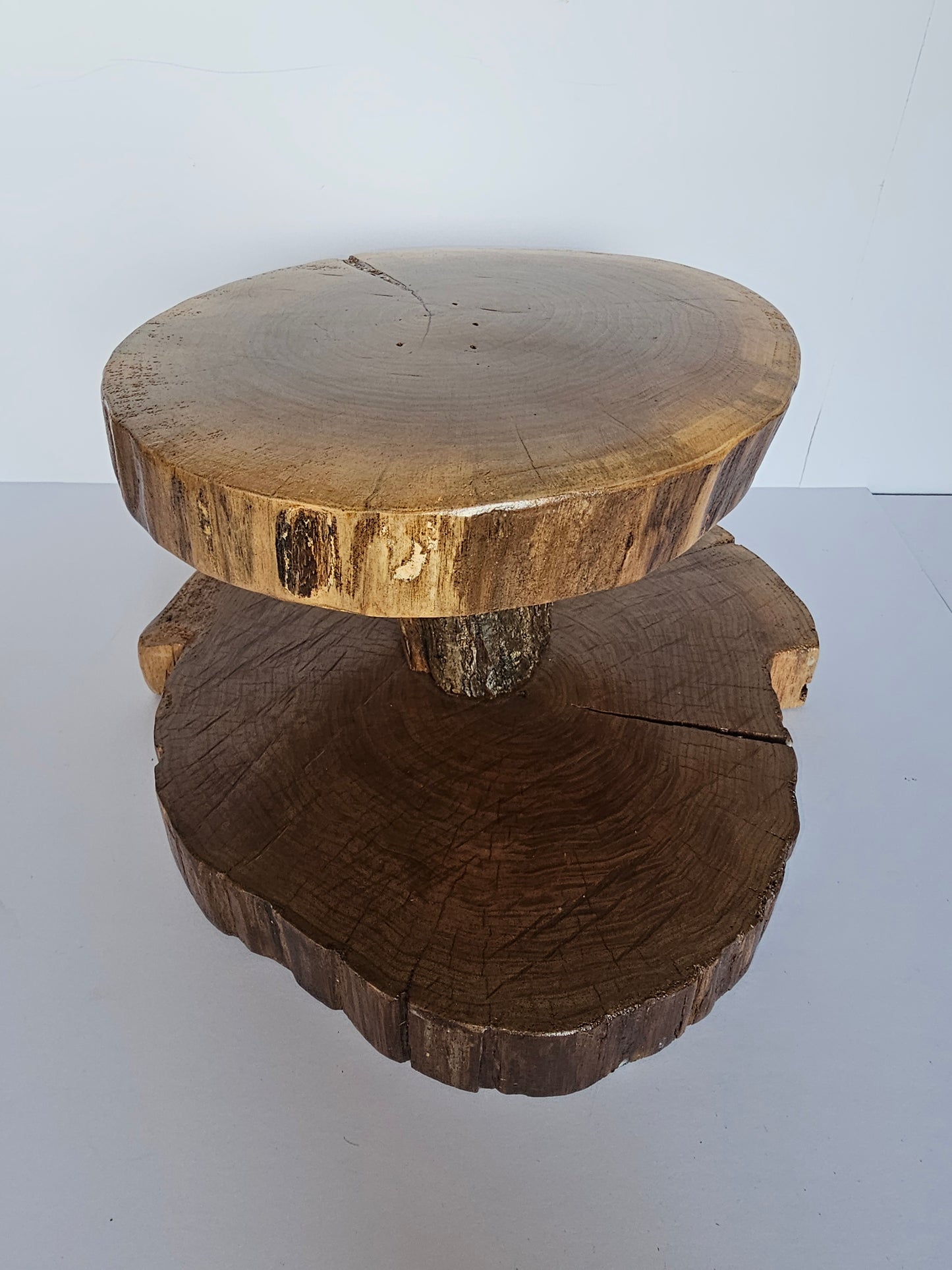 Rustic Black Walnut 2 Tier Cupcake & Appetizer Stand