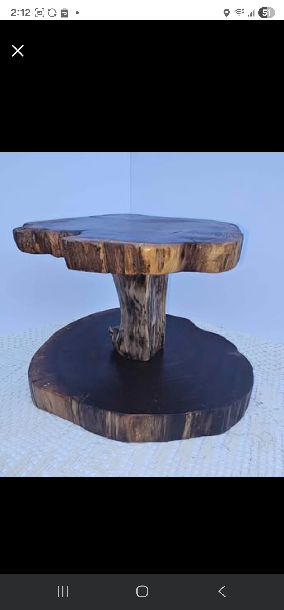 Rustic Live-Edge Black Walnut Two-Tiered Cupcake Stand