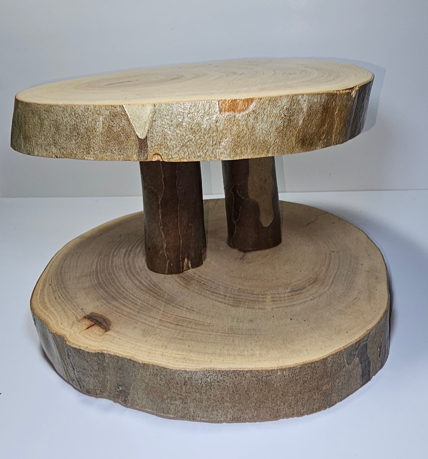 Two Tiered Sycamore Dessert & Appetizer Stand